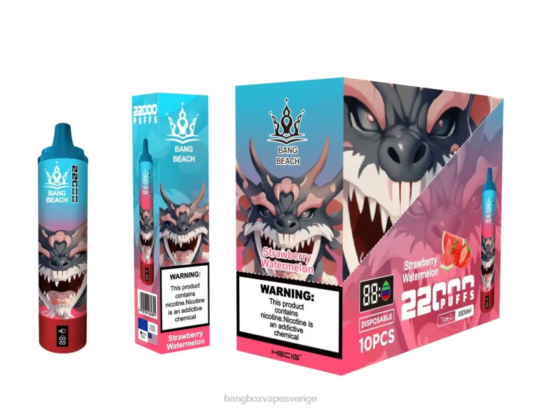 Bang Box Vape Price V282Z23 jordgubbsvattenmelon | Bang Beach 22000 puffar smart skärm