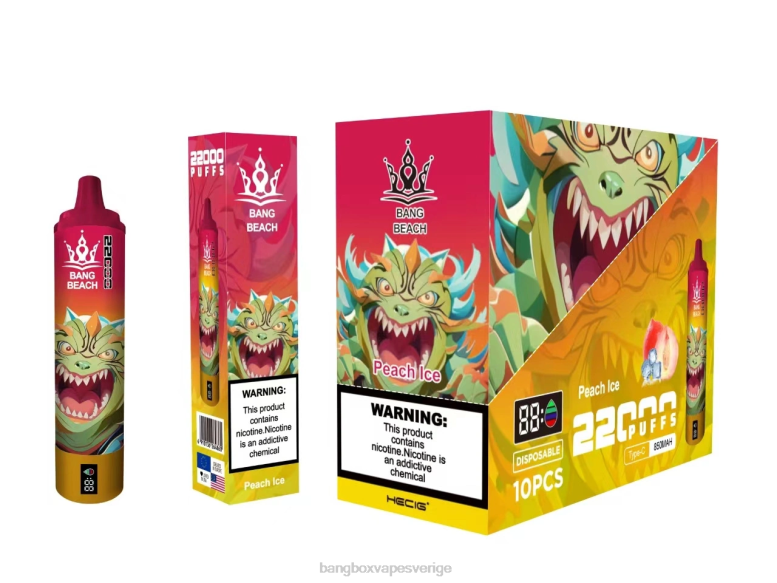 Bang Box Vape V282Z16 persika is | Bang Beach 22000 puffar smart skärm