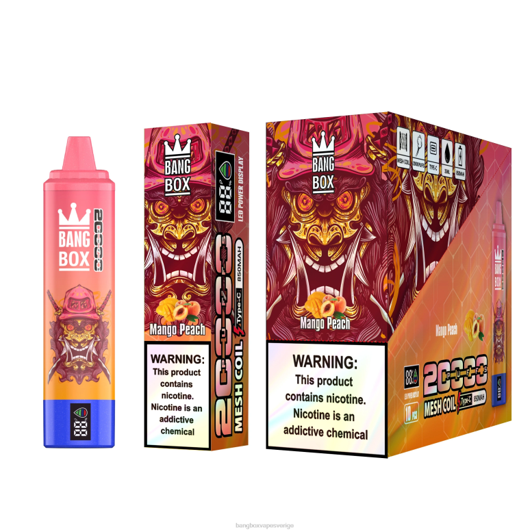 Bang Box Price V282Z58 mango persika | Bang Box 20000 puffar smart skärm