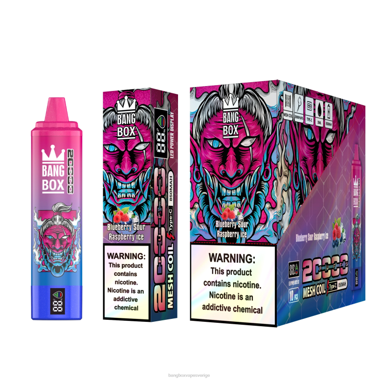 Bang Box Vape Price V282Z55 blåbärssur hallonis | Bang Box 20000 puffar smart skärm