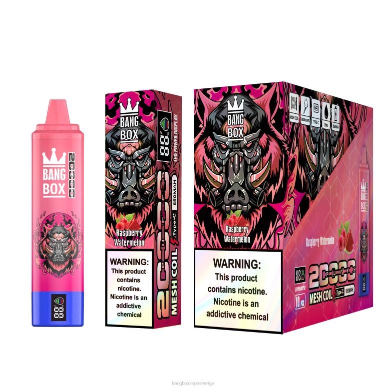 Bang Box Vape Sverige V282Z53 hallon vattenmelon | Bang Box 20000 puffar smart skärm