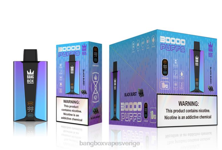Bang Box Vape Sverige V282Z77 svart utbrott | Bang Box 30 000 puffar smart skärm